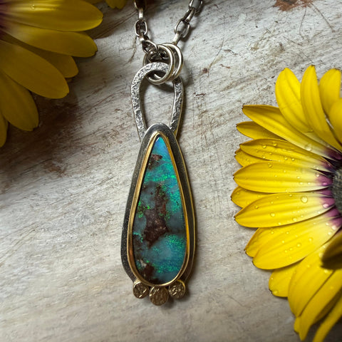 Australian Boulder Opal Rondel Talisman