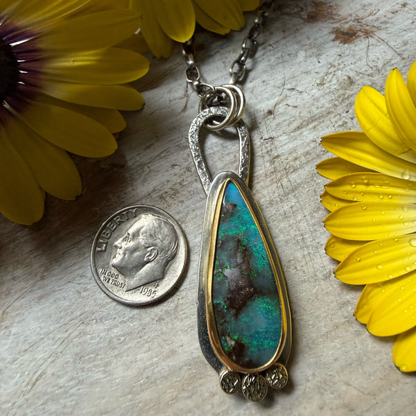 Australian Boulder Opal Rondel Talisman