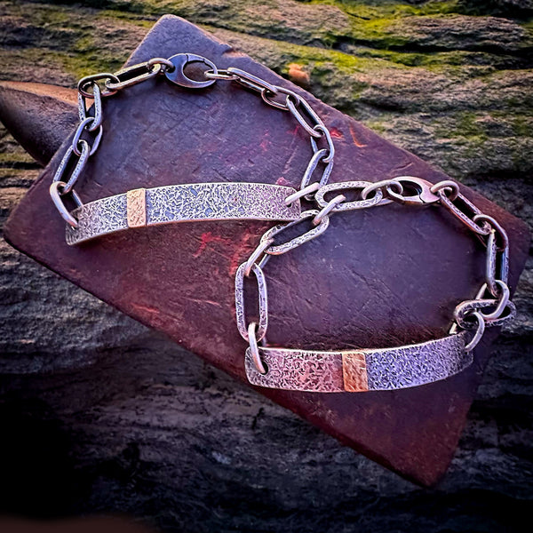 Paperclip ID Style  Silver Chain Bracelet #1