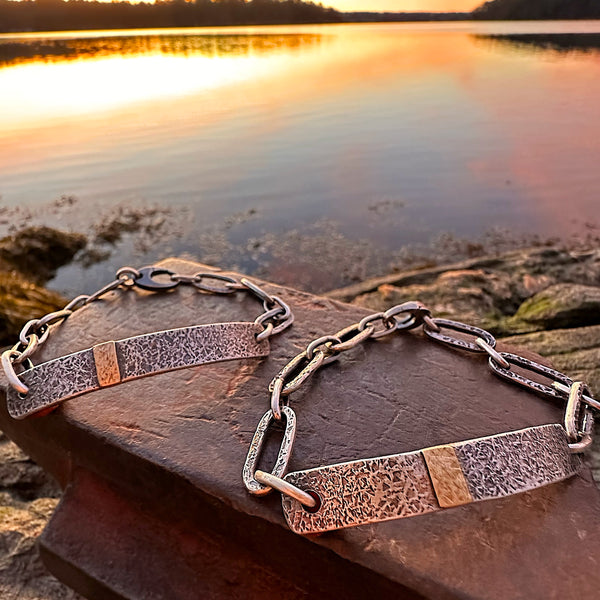 Paperclip ID Style  Silver Chain Bracelet #1