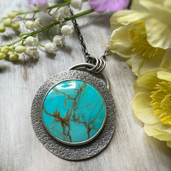 Kingman Round Turquoise Necklace
