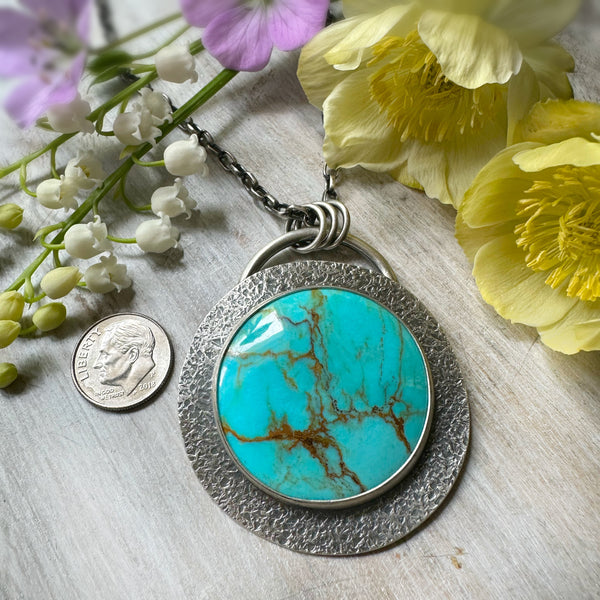 Kingman Round Turquoise Necklace
