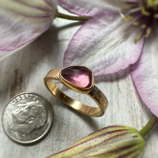 Rose Cut Pink Sapphire Gold Ring