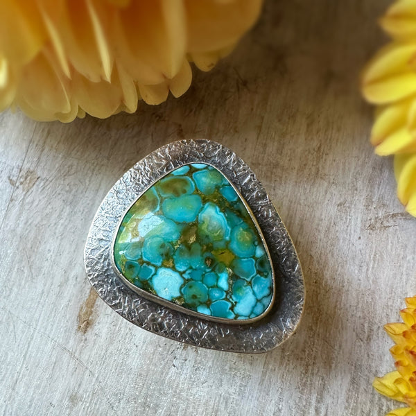 Wide Triangle  Turquoise Chunky Ring