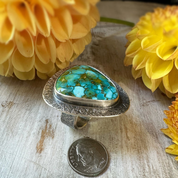 Wide Triangle  Turquoise Chunky Ring