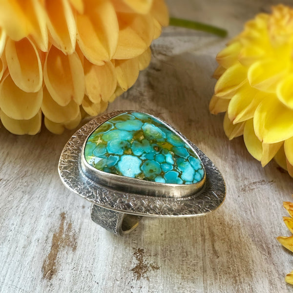 Wide Triangle  Turquoise Chunky Ring