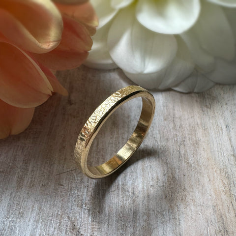 18K Yellow Gold  Wide  Stacking Ring