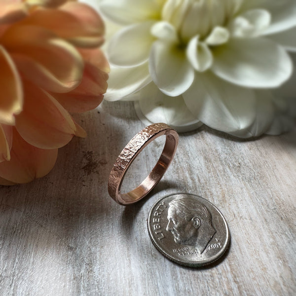 14k Rose Gold Wide Stacking Ring
