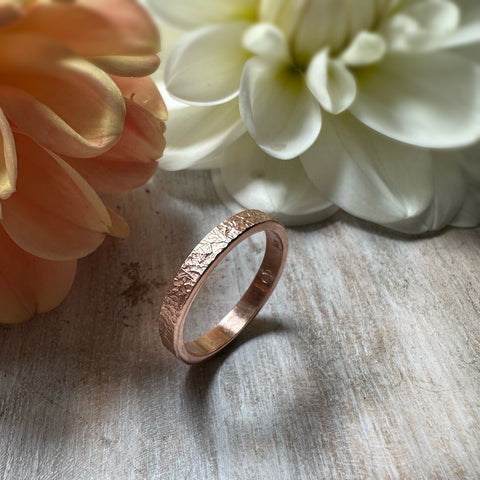 14k Rose Gold Wide Stacking Ring