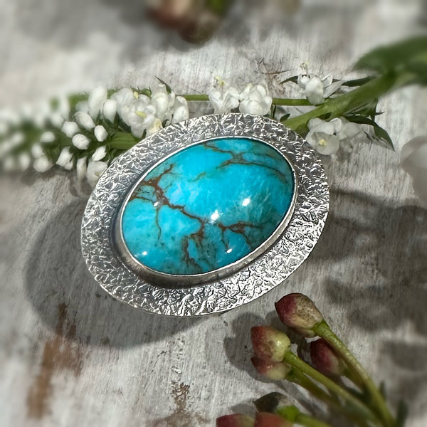 Wide Oval Turquoise Chunky Ring