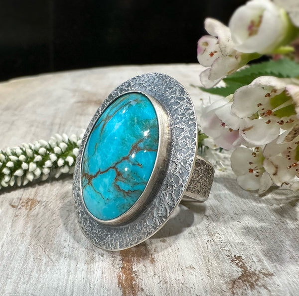 Wide Oval Turquoise Chunky Ring