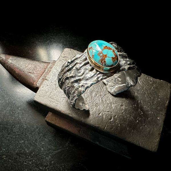 Kingman Ripple Cuff 18k Gold and Silver