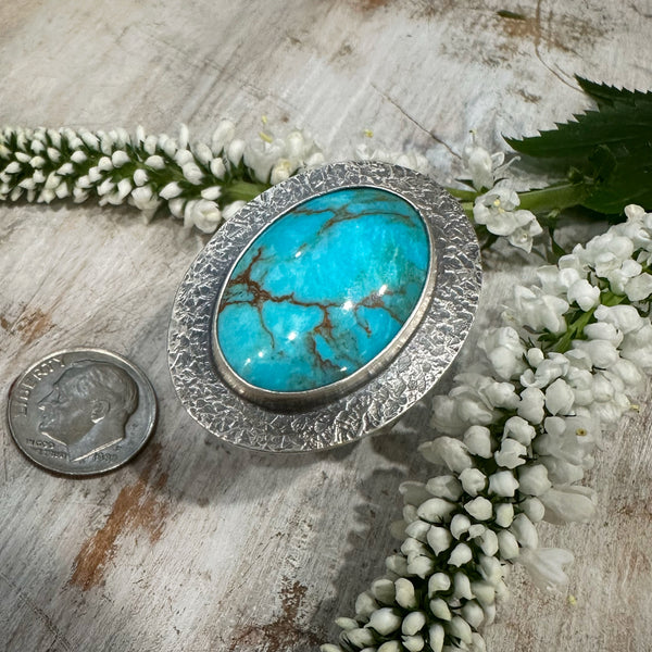 Wide Oval Turquoise Chunky Ring
