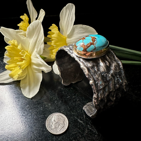 Kingman Ripple Cuff 18k Gold and Silver