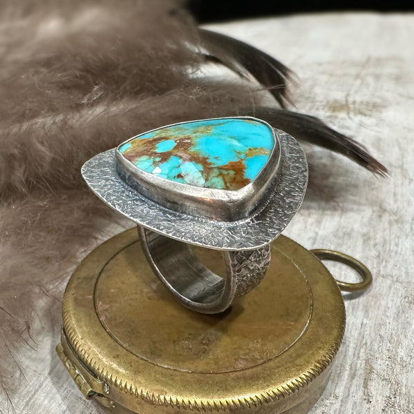 Wide Triangle  Turquoise Chunky Ring