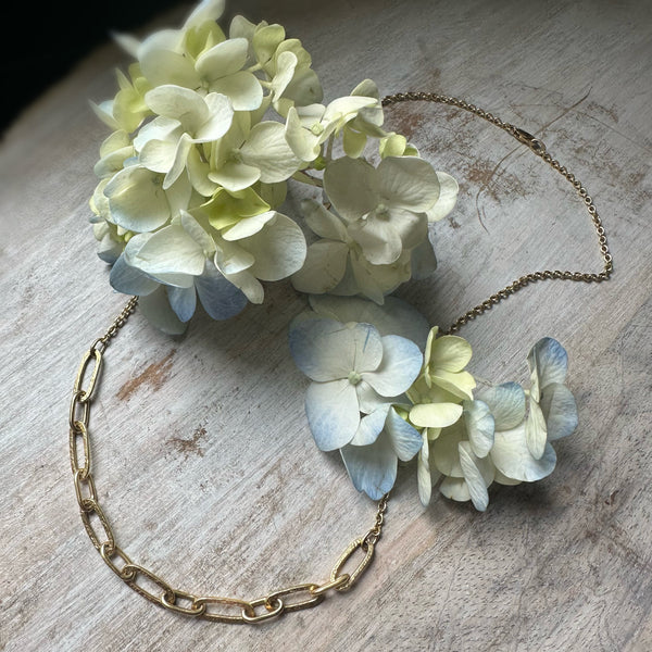 18k Gold Paperclip Necklace