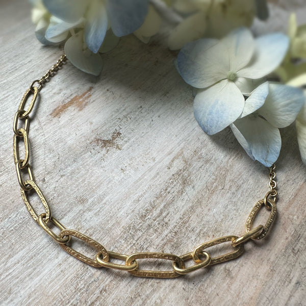 18k Gold Paperclip Necklace