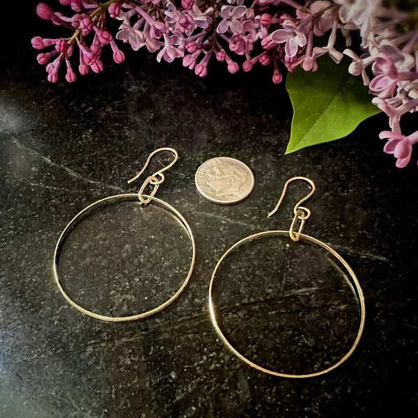Paperclip-Simple Ring Earrings 18k Gold