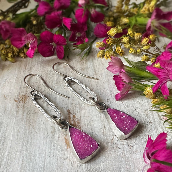 Cobalto Calcite Paperclip Earrings 2