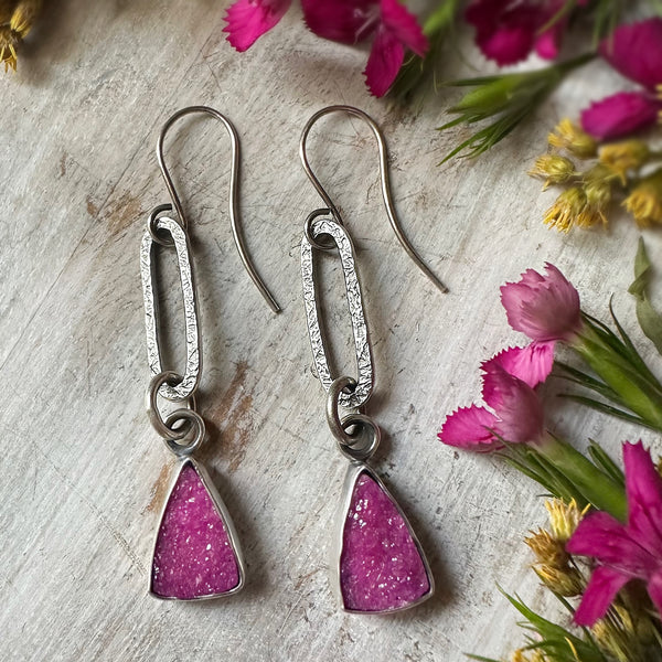 Cobalto Calcite Paperclip Earrings 2