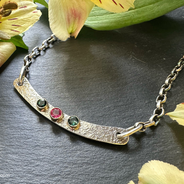 Arc 2.0 Silver w/3 Tourmalines set in 18k Gold