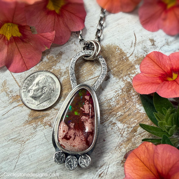 Elemental Mexican Cantera Opal Rondel Necklace