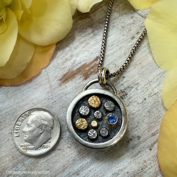 Blue Sapphire Rondel Warrior Medallion small