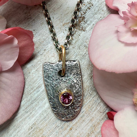Maine Tourmaline Shield Amulet Necklace