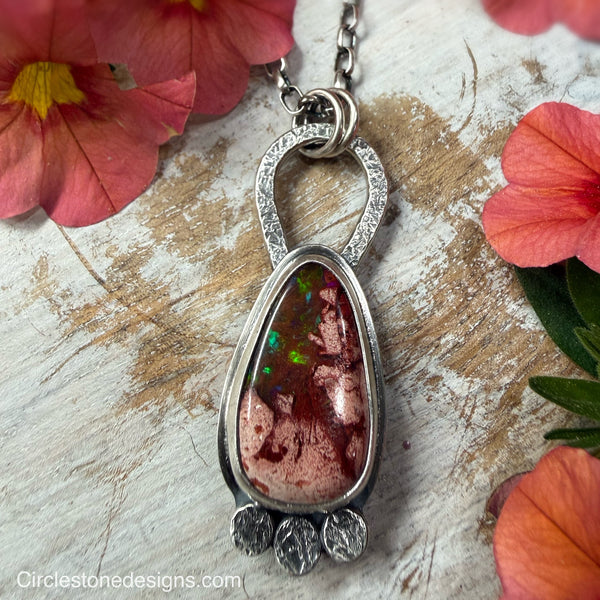 Elemental Mexican Cantera Opal Rondel Necklace
