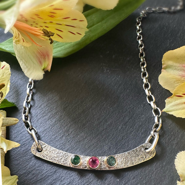 Arc 2.0 Silver w/3 Tourmalines set in 18k Gold