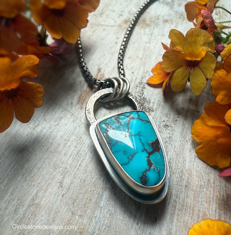 Elemental shield Turquoise Necklace