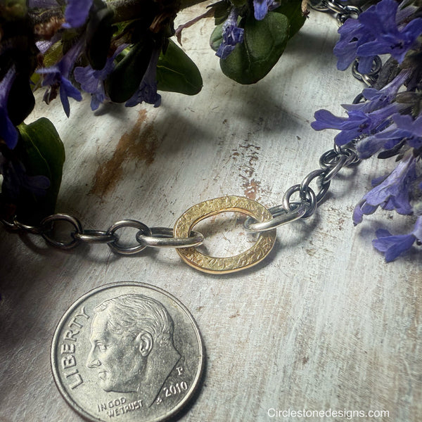 Chunky Oval Link Necklace 18k & Silver 1.0