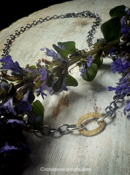 Chunky Oval Link Necklace 18k & Silver 1.0