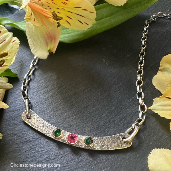 Arc 2.0 Silver w/3 Tourmalines set in 18k Gold