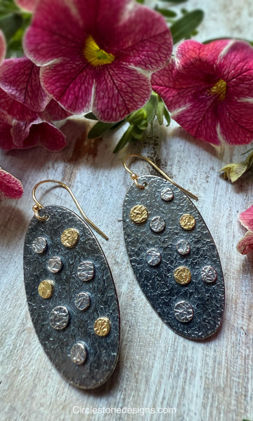 Oval rondel Medallion earrings