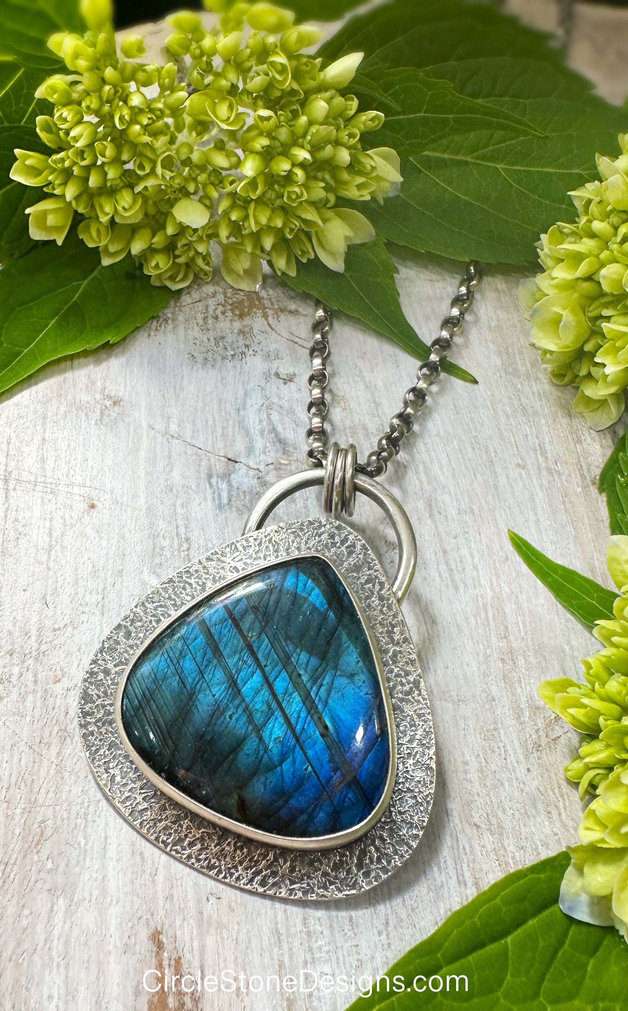 Jewelry Pendant Blue Labradorite Pendant Large Electric Blue