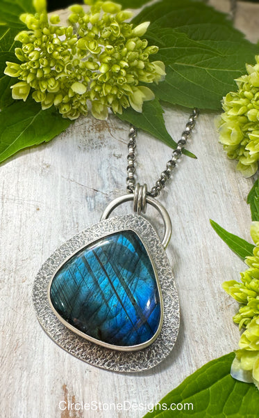 Large  Blue Labradorite Necklace