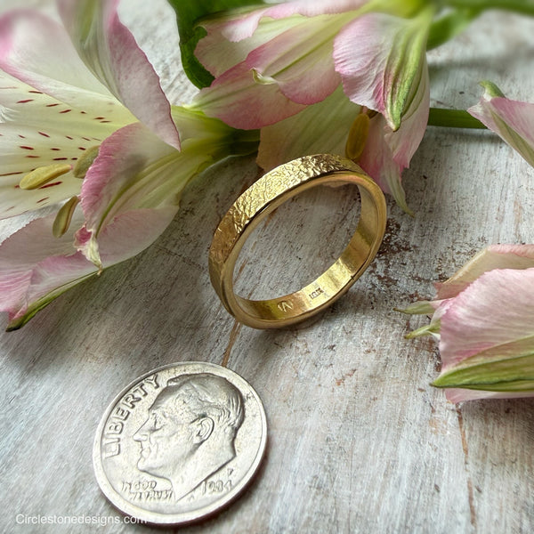18K Yellow Gold 4mm wide Ring