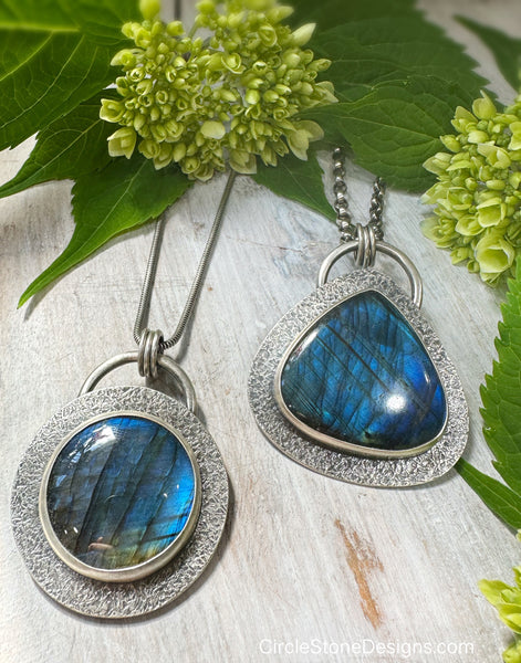 Large  Blue Labradorite Necklace