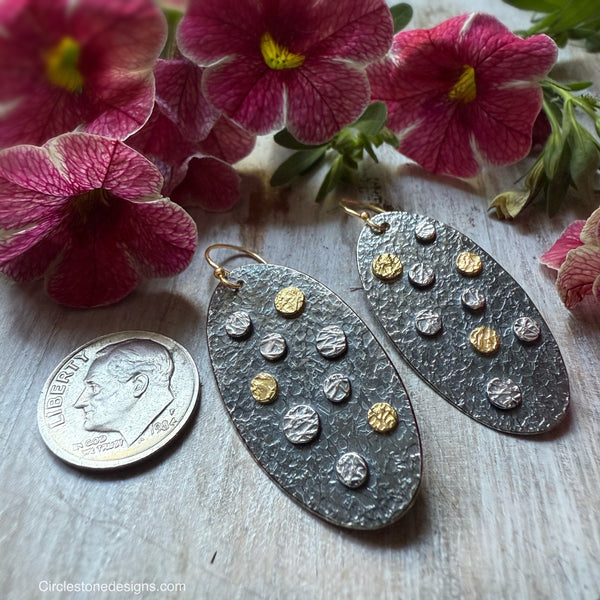 Oval rondel Medallion earrings