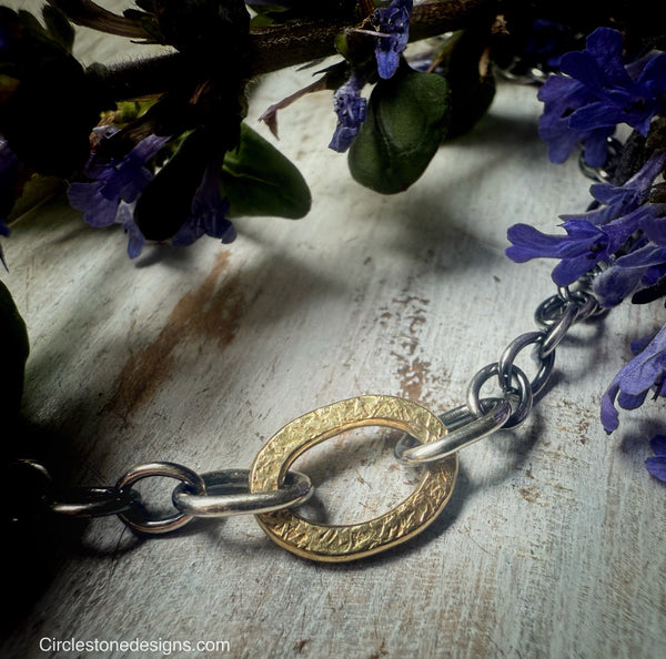 Chunky Oval Link Necklace 18k & Silver 1.0