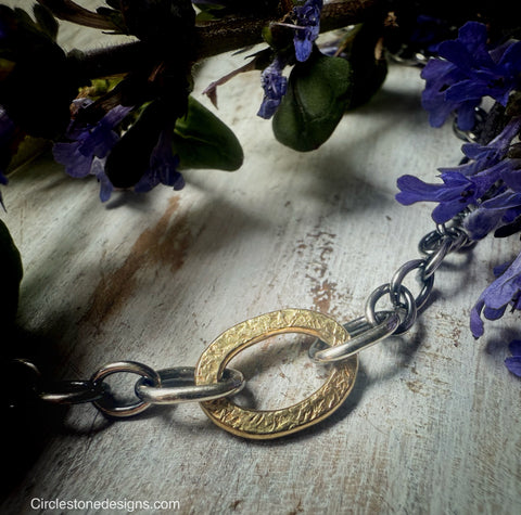 Chunky Oval Link Necklace 18k & Silver 1.0