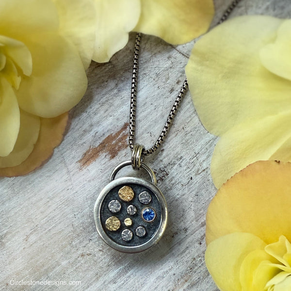 Blue Sapphire Rondel Warrior Medallion small