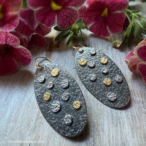 Oval rondel Medallion earrings