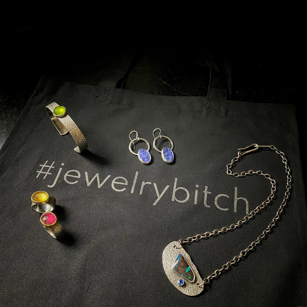 Organic Cotton Jewelry Bitch Small Tote