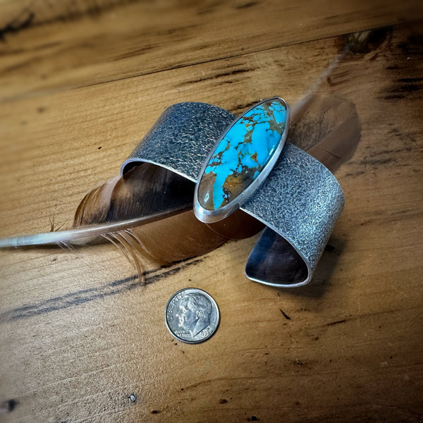 Kingman Turquoise Warrior Cuff