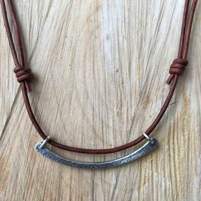 Whale Bone Thin Silver Necklace Circle Stone Designs