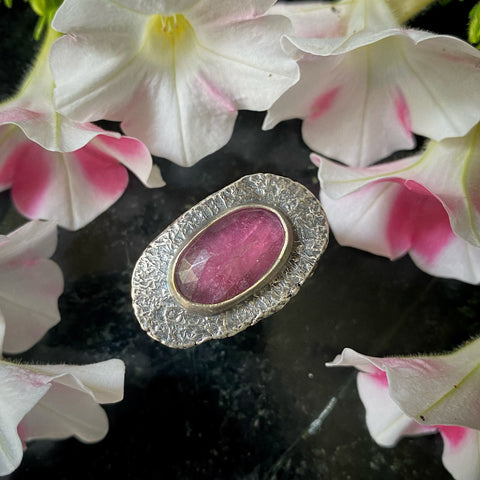 Ripple Ring w/Pink Tourmaline