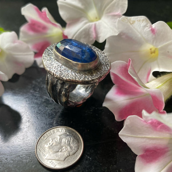 Ripple Ring Rose Cut Kyanite