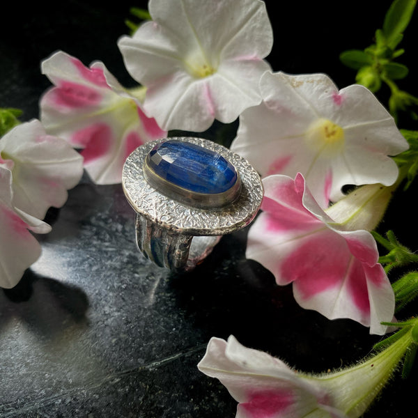 Ripple Ring Rose Cut Kyanite